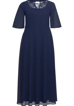 Abendkleid aus Chiffon, mit Spitzen-Einsatz