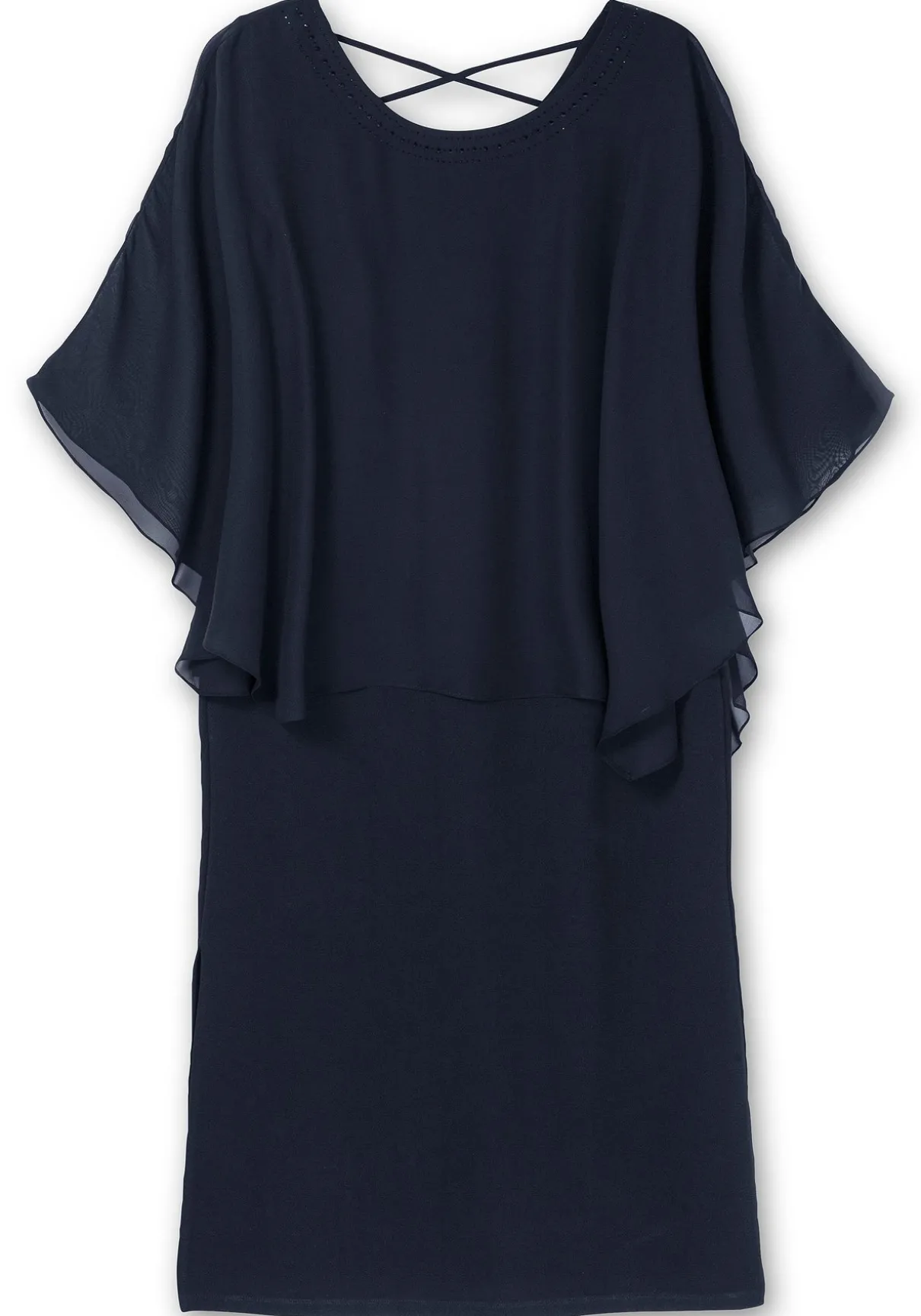 Abendkleid in A-Linie mit weiten Fledermausärmeln