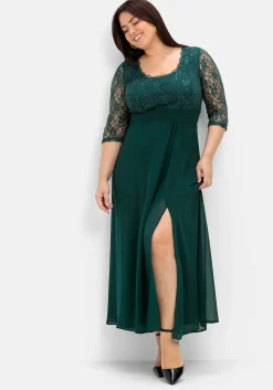 Abendkleid mit floraler Spitze