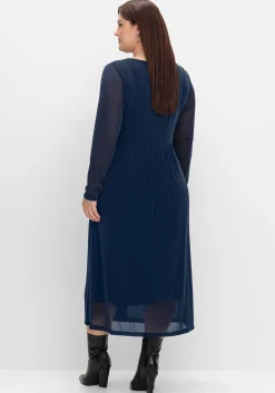 Abendkleid mit Mesh und Effektgarn