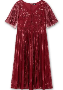 Abendkleid mit Pailletten und Meshrock