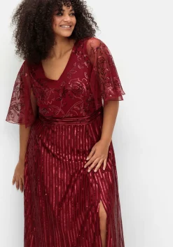 Abendkleid mit Pailletten und Meshrock