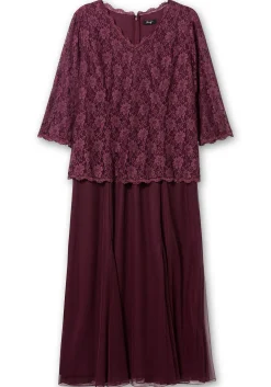 Abendkleid mit Spitzenoberteil und Chiffonrock