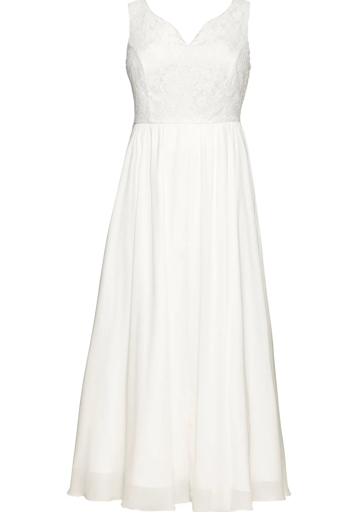 Abendkleid mit Spitzenoberteil und Chiffonrock