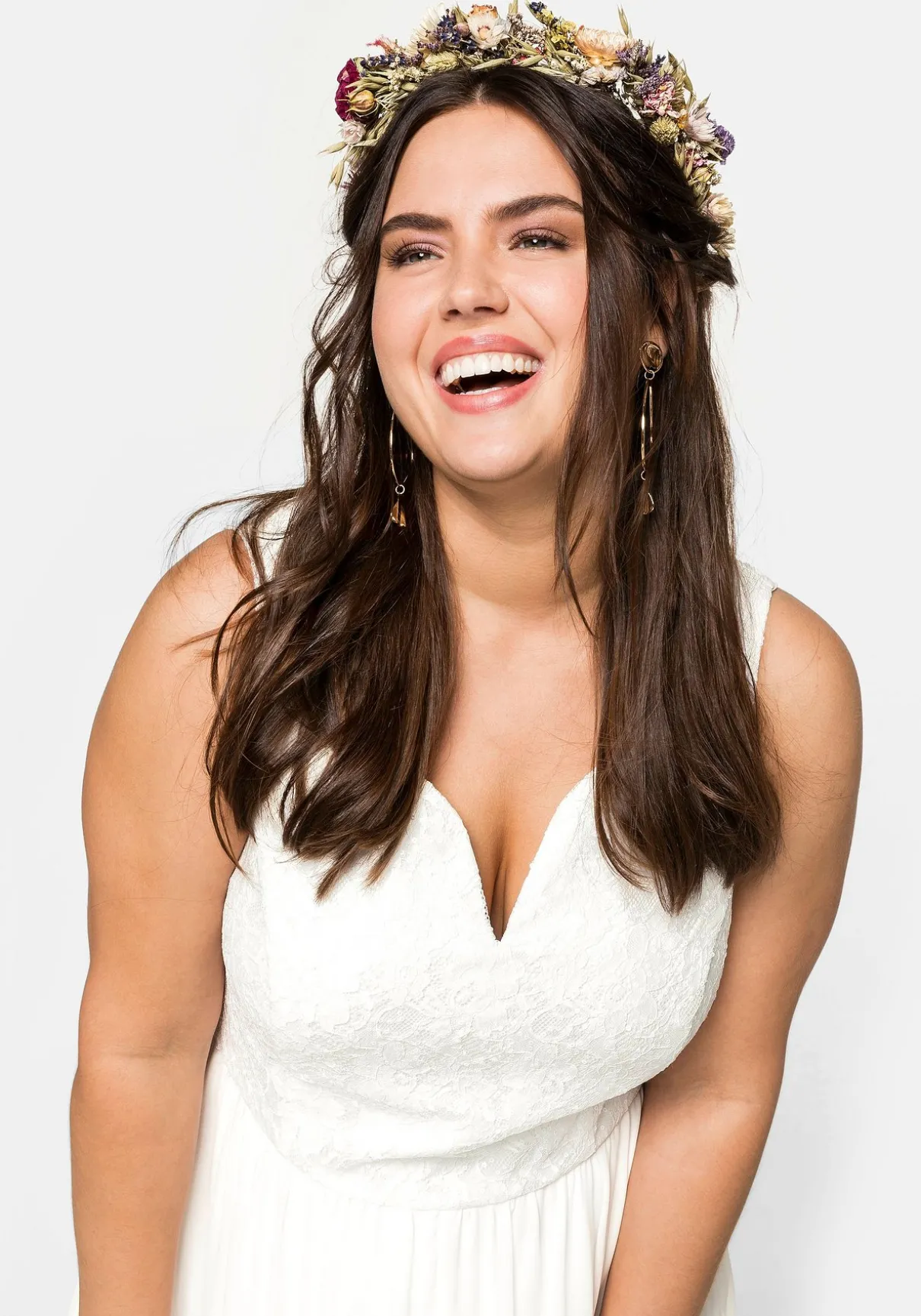 Abendkleid mit Spitzenoberteil und Chiffonrock