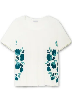 A-Linien-Shirt mit Floral-Druck und Stickerei