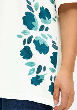 A-Linien-Shirt mit Floral-Druck und Stickerei