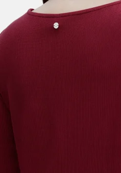 3/4-Arm-Shirt aus Rippjersey, mit Kellerfalte, in A-Linie