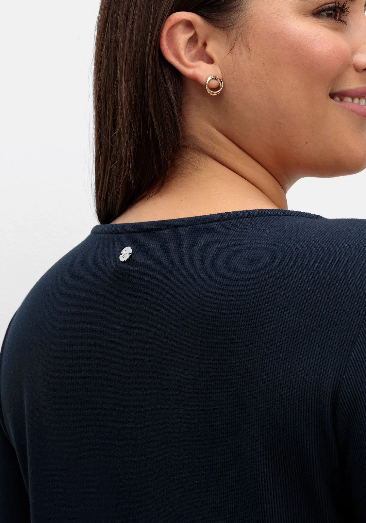 3/4-Arm-Shirt aus Rippjersey, mit Kellerfalte, in A-Linie