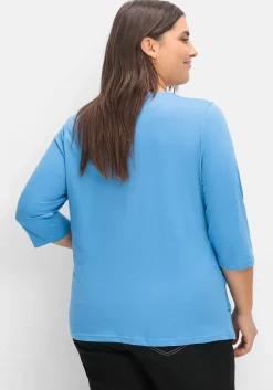 3/4-Arm-Shirt in Layeroptik, im Materialmix