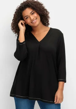 3/4-Arm-Shirt in leichter A-Linie, mit TENCEL™ Lyocell