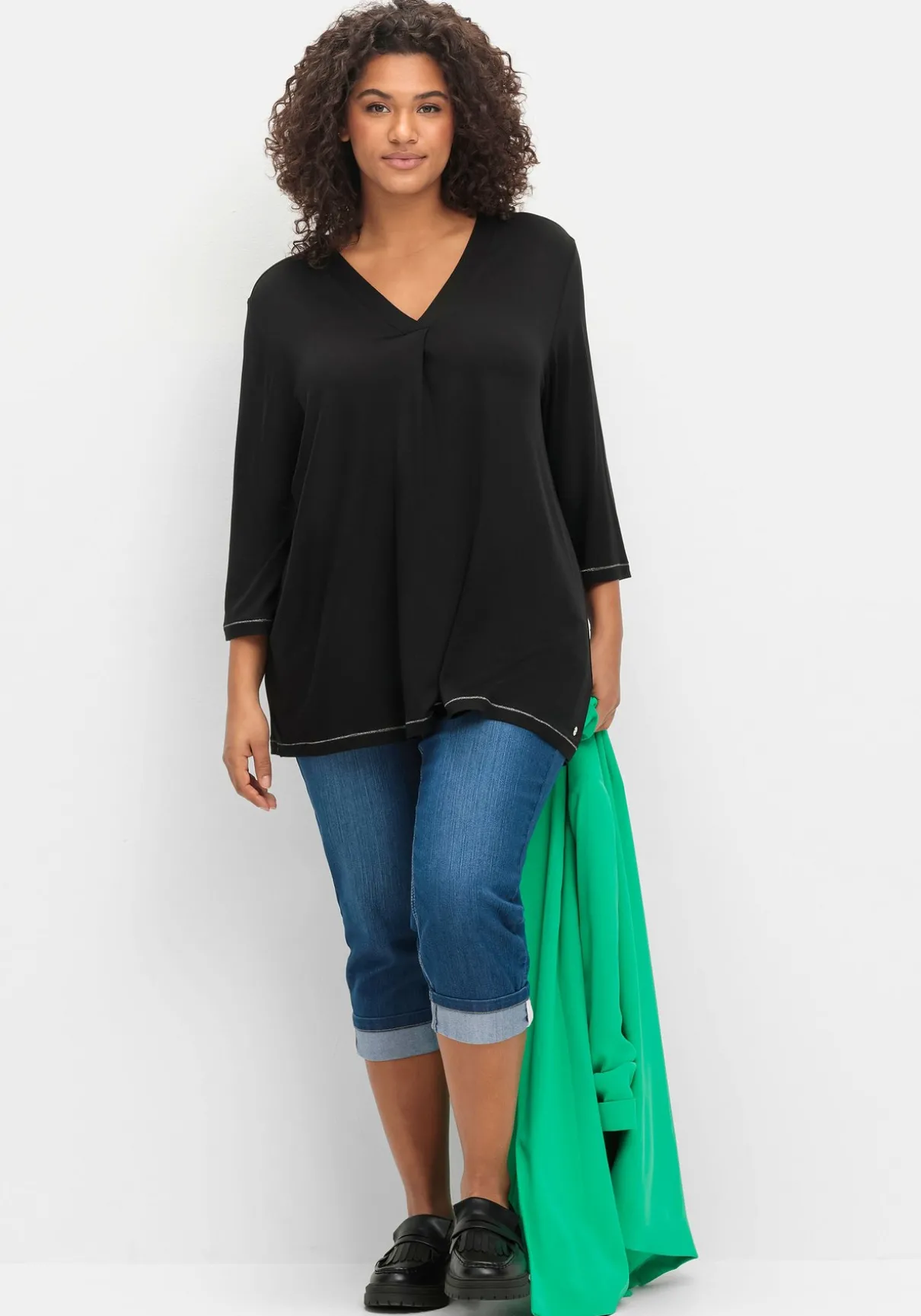 3/4-Arm-Shirt in leichter A-Linie, mit TENCEL™ Lyocell