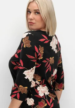 3/4-Arm-Shirt mit Blumenprint, aus Viskosejersey