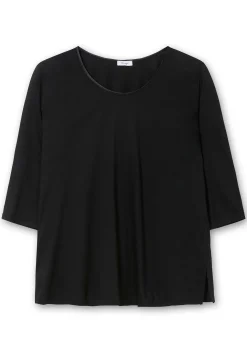 3/4-Arm-Shirt mit dezent glänzender Blende