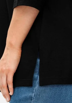 3/4-Arm-Shirt mit dezent glänzender Blende