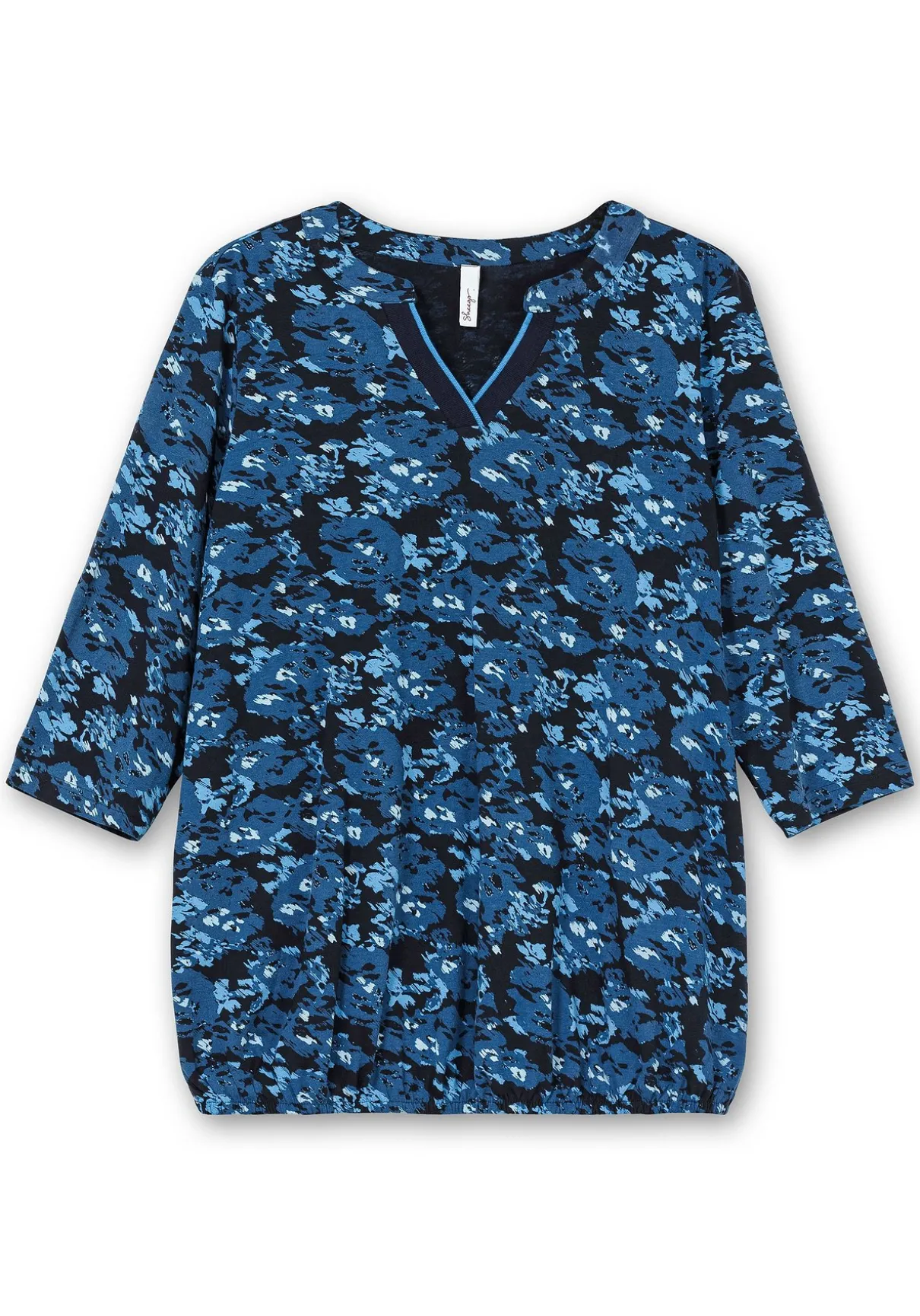 3/4-Arm-Shirt mit floralem Alloverdruck