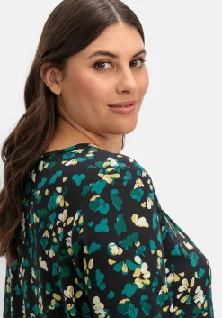 3/4-Arm-Shirt mit floralem Alloverdruck