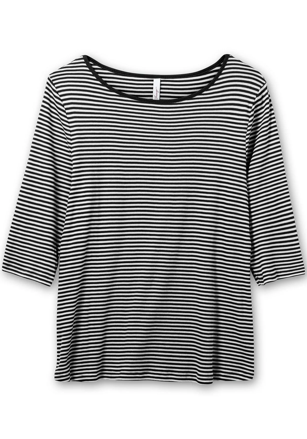 3/4-Arm-Shirt mit garngefärbten Ringeln