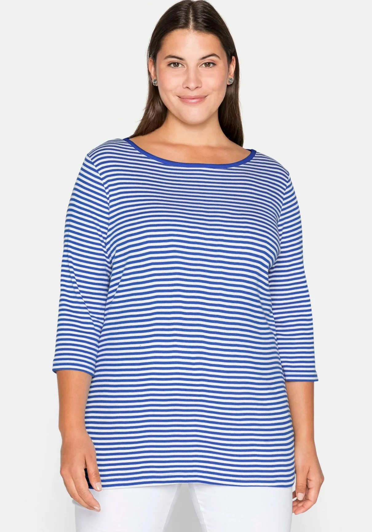 3/4-Arm-Shirt mit garngefärbten Ringeln