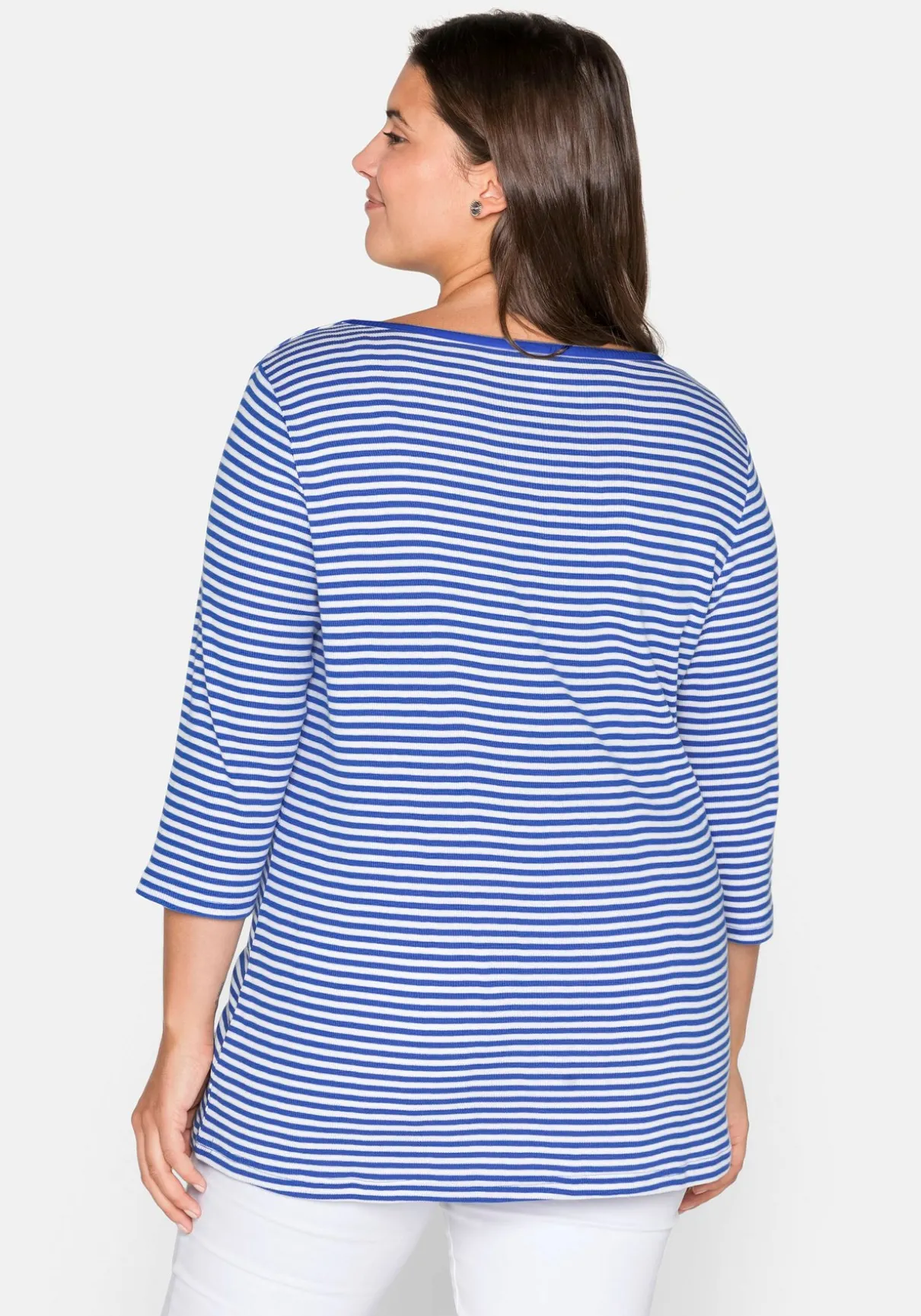 3/4-Arm-Shirt mit garngefärbten Ringeln