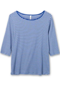 3/4-Arm-Shirt mit garngefärbten Ringeln
