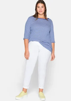 3/4-Arm-Shirt mit garngefärbten Ringeln