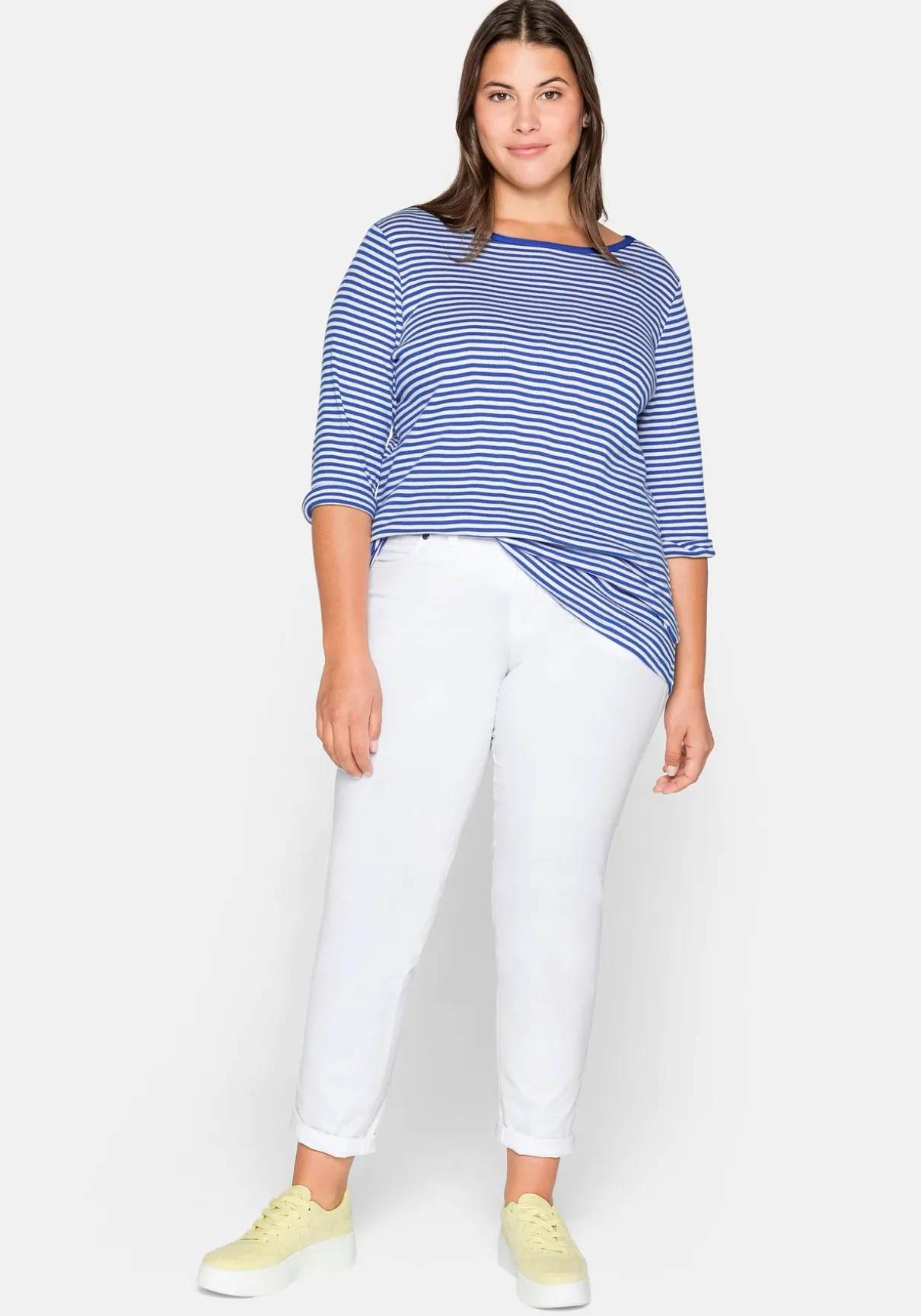 3/4-Arm-Shirt mit garngefärbten Ringeln