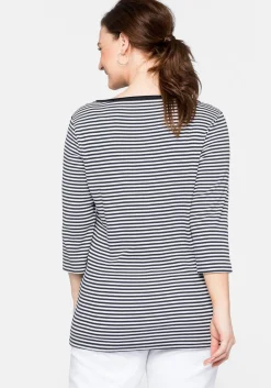 3/4-Arm-Shirt mit garngefärbten Ringeln