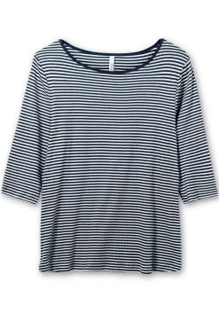 3/4-Arm-Shirt mit garngefärbten Ringeln