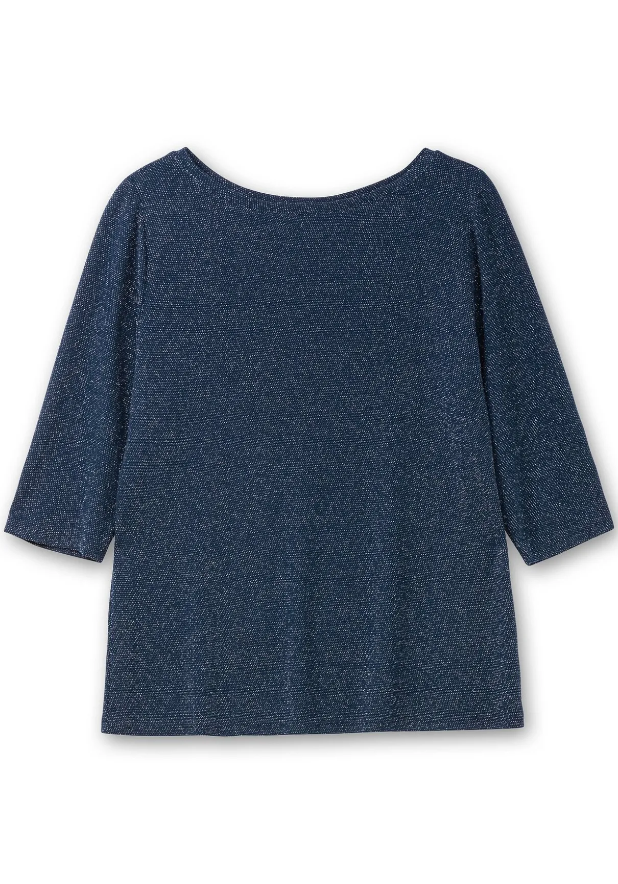 3/4-Arm-Shirt mit Glitzergarn und U-Boot-Ausschnitt