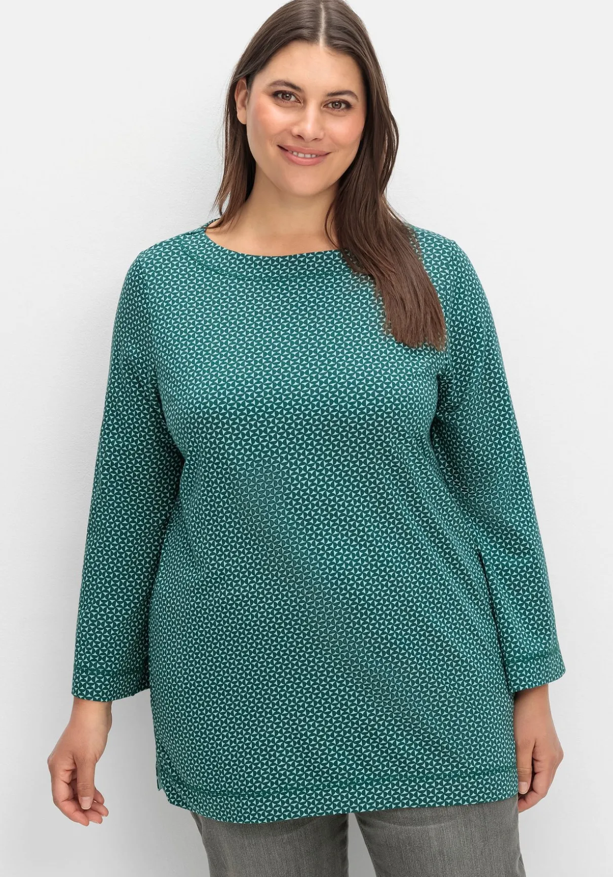 3/4-Arm-Shirt mit grafischem Minimaldruck