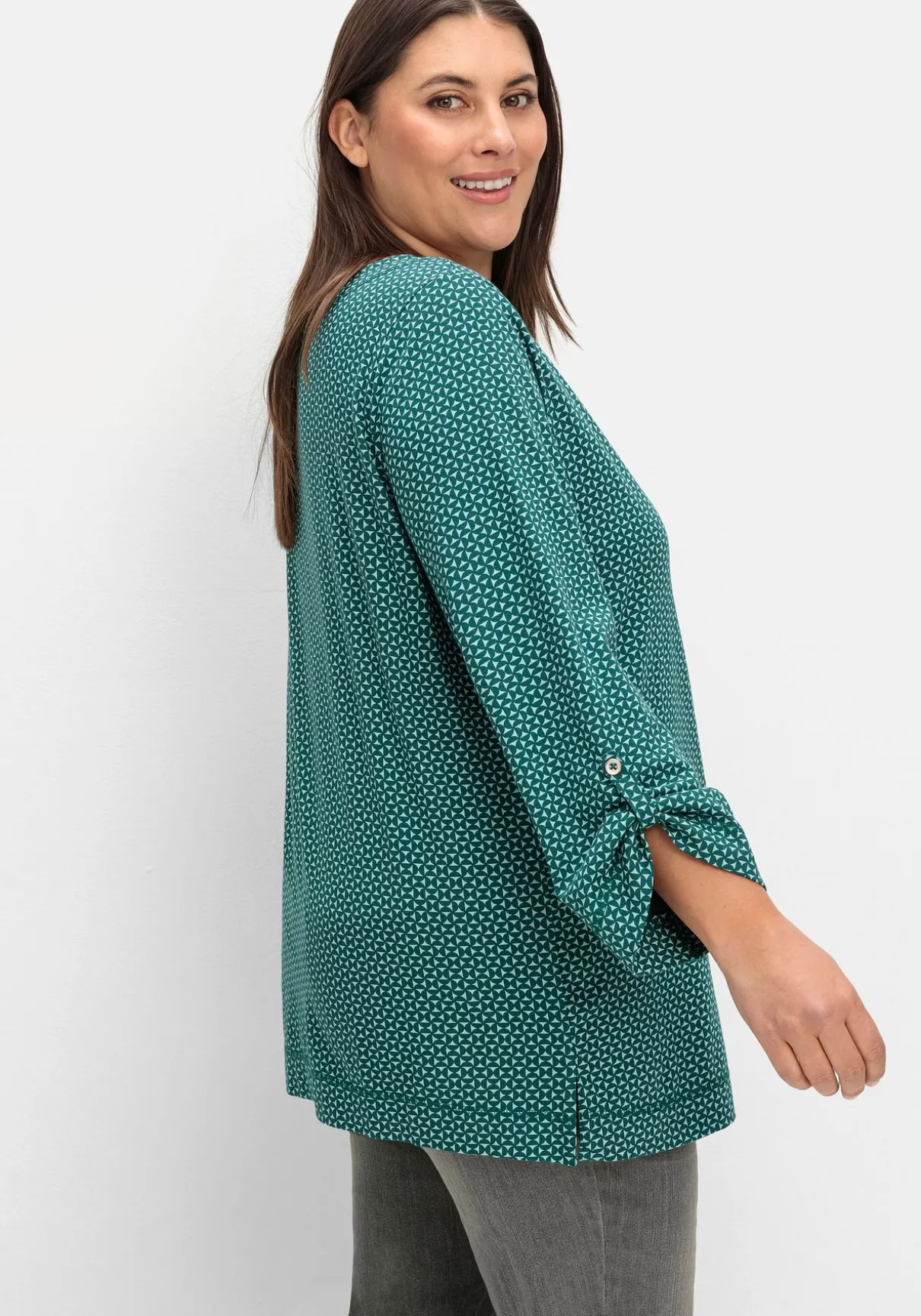 3/4-Arm-Shirt mit grafischem Minimaldruck