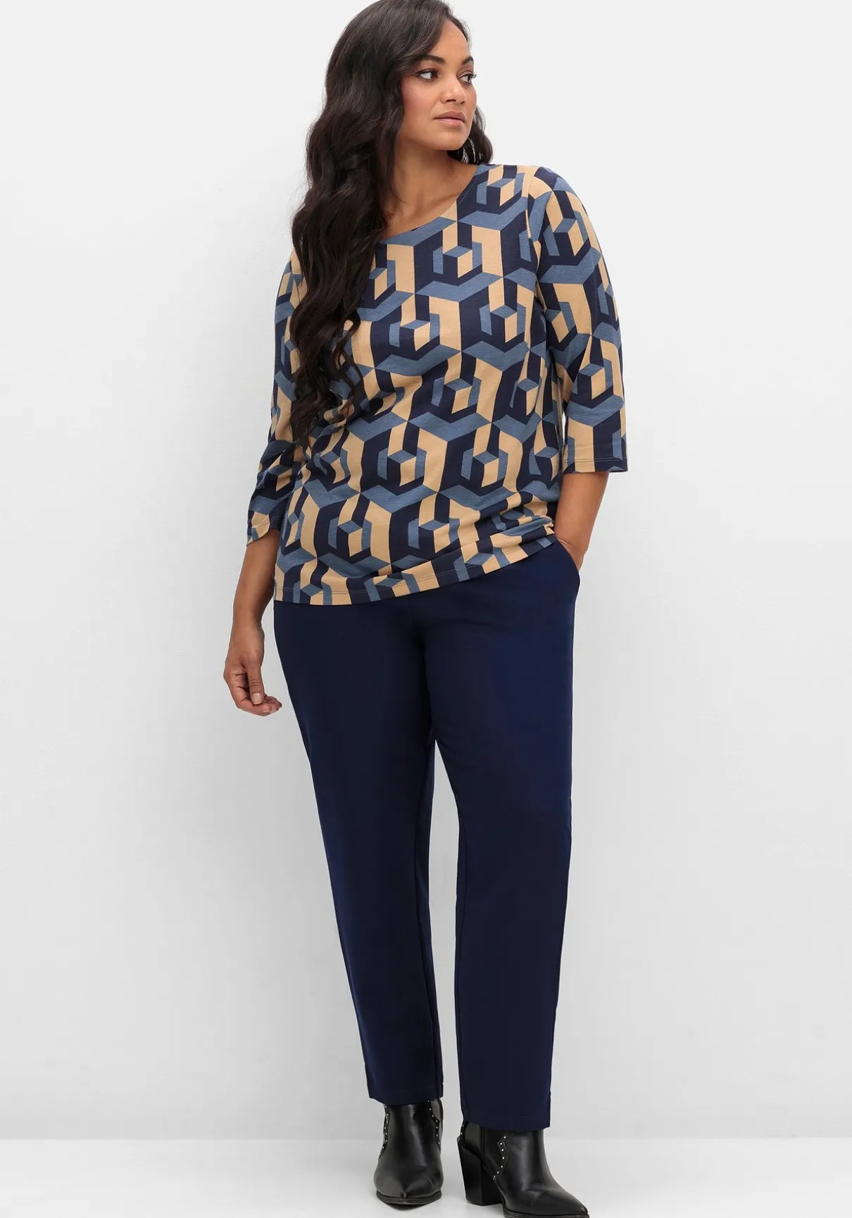 3/4-Arm-Shirt mit grafischem Print