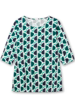 3/4-Arm-Shirt mit grafischem Retromuster