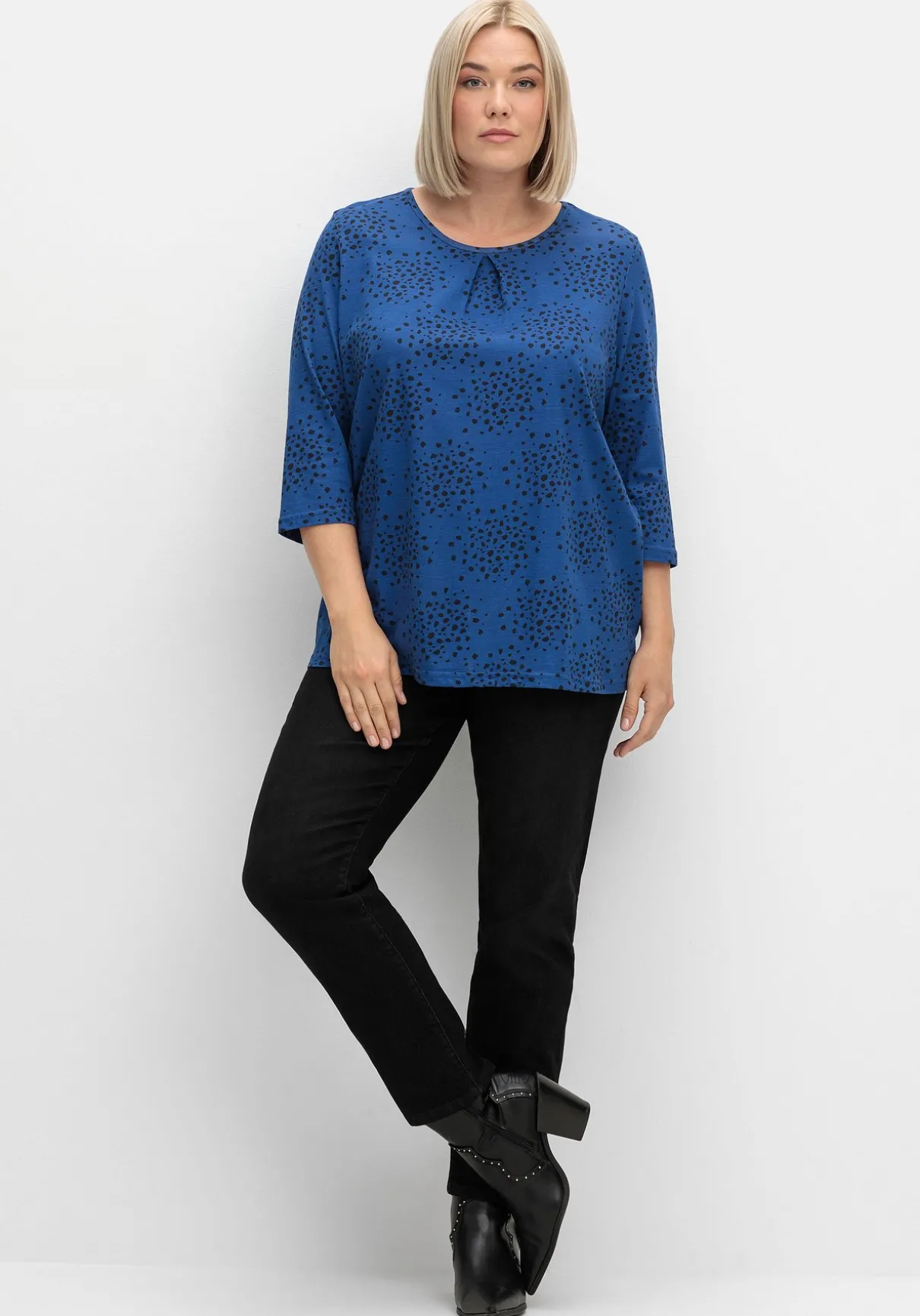 3/4-Arm-Shirt mit Konfetti-Print