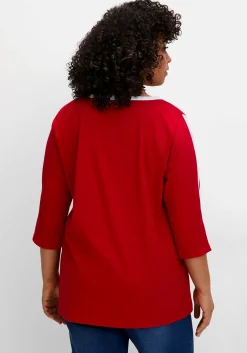 3/4-Arm-Shirt mit Kontrastdetails