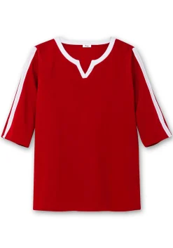 3/4-Arm-Shirt mit Kontrastdetails