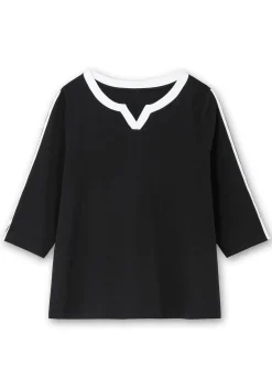 3/4-Arm-Shirt mit Kontrastdetails