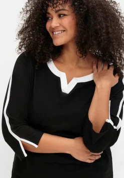 3/4-Arm-Shirt mit Kontrastdetails