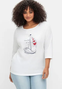 3/4-Arm-Shirt mit maritimem Frontdruck