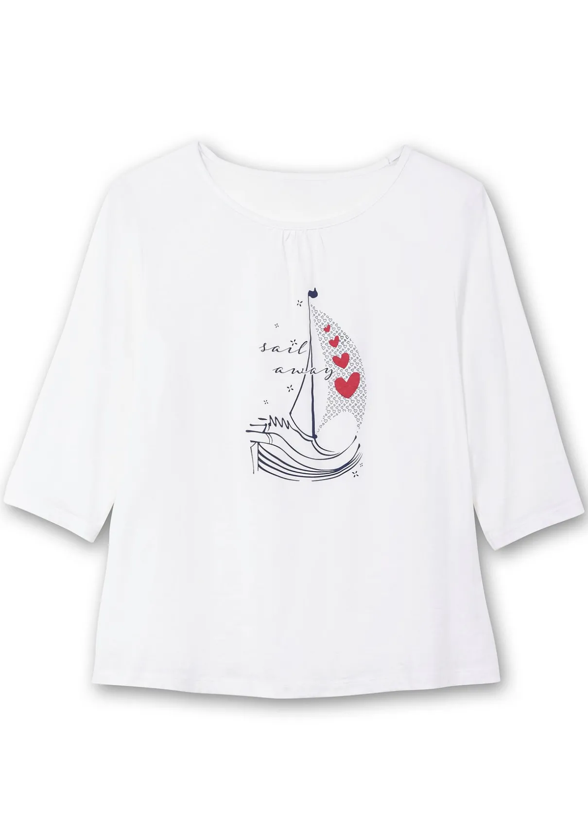 3/4-Arm-Shirt mit maritimem Frontdruck