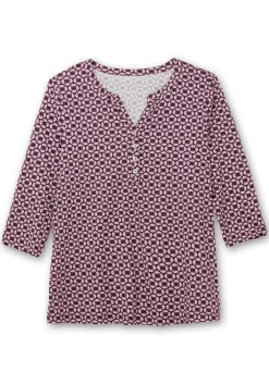 3/4-Arm-Shirt mit Retro-Alloverdruck