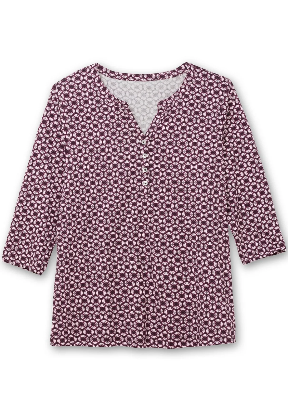 3/4-Arm-Shirt mit Retro-Alloverdruck