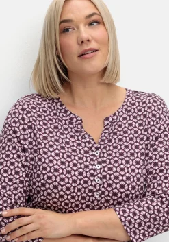 3/4-Arm-Shirt mit Retro-Alloverdruck