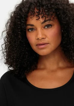 3/4-Arm-Shirt mit Rundhalsausschnitt, gerade Schnittform