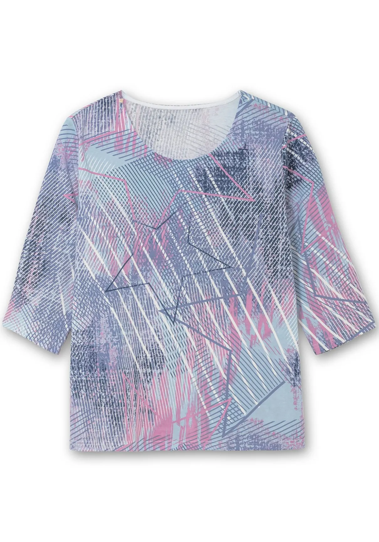 3/4-Arm-Shirt mit softem Alloverdruck