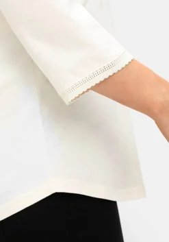3/4-Arm-Shirt mit V-Ausschnitt, in leichter A-Linie