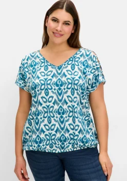 Ausbrenner-Shirt mit Gummizugbund