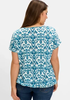 Ausbrenner-Shirt mit Gummizugbund