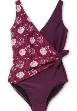 Badeanzug in Wickeloptik, mit Shaping-Effekt